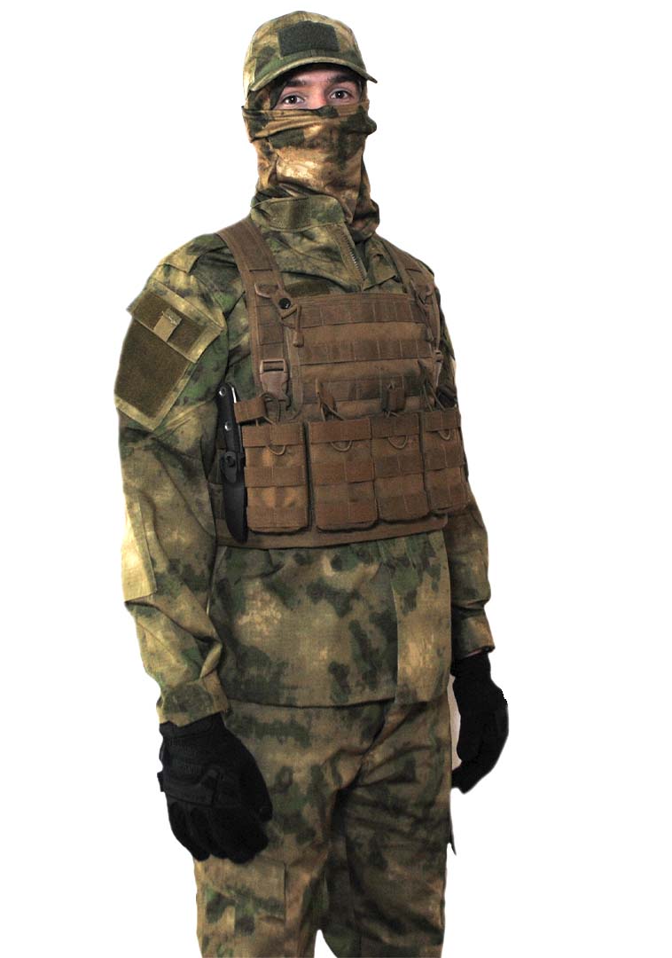 a guy wearing an A TACS FG uniform