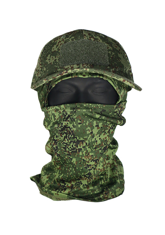 front view of a Russian EMR cap and mask on a mannequin head